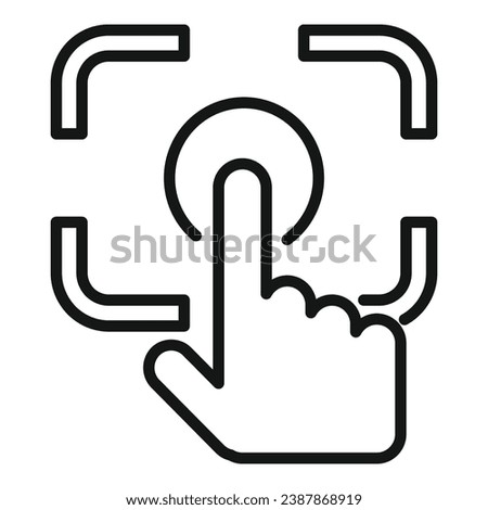 Augmented reality start button icon outline vector. Focus video. Digital device