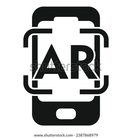 Ar phone control icon simple vector. Augmented reality. Scan digital screen
