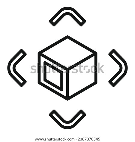 Augmented reality digital icon outline vector. Game tech. Video code