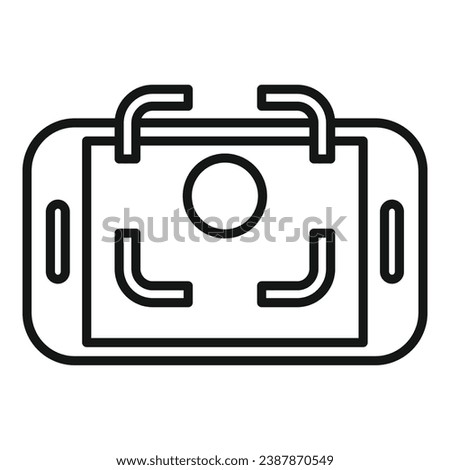 Scan control reality icon outline vector. Smart future. Rotate scan marker