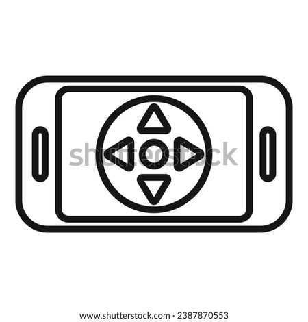 Augmented reality device control icon outline vector. Digital screen. Marker camera