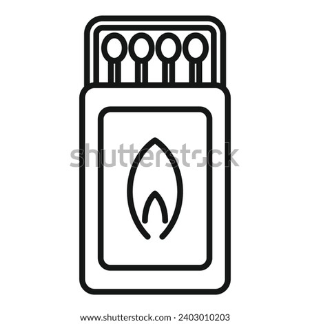 Campsite match box icon outline vector. Tourist equipment. Vacation holiday