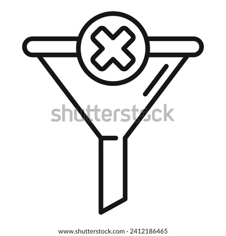 Turn off content filter icon outline vector. Security level. Sand time media