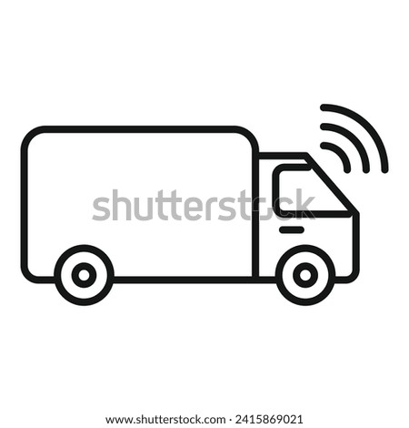 Truck sensor control icon outline vector. Safety traffic. Toll front