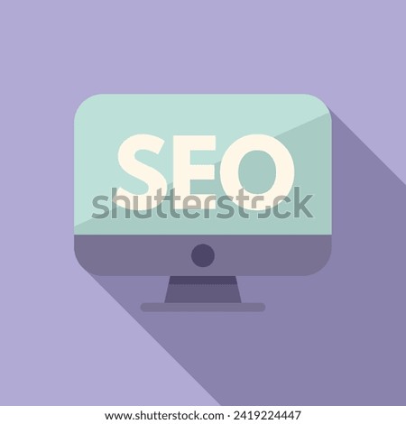 Seo computer engine icon flat vector. Global web. Chart platform