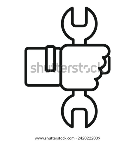 Call air conditioner service icon outline vector. Home work. Fast worker