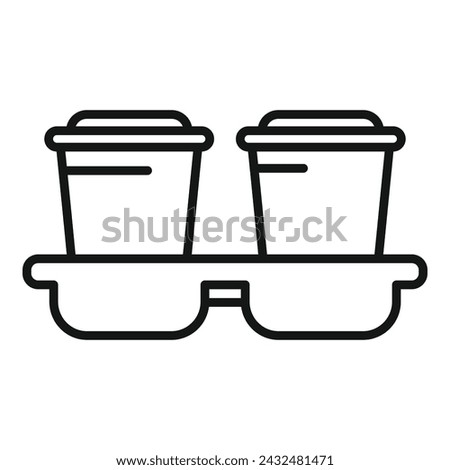 To go drink cup box icon outline vector. Container box. Snack straw