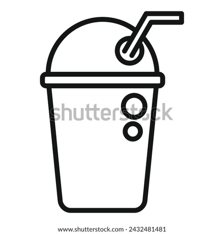 Smoothie to go cup icon outline vector. Street fast food. Straw snack