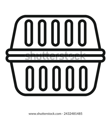 Plastic fast food box icon outline vector. Pack bread. Craft snack
