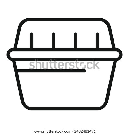 Lunch box icon outline vector. Fast food snack. Bake bread