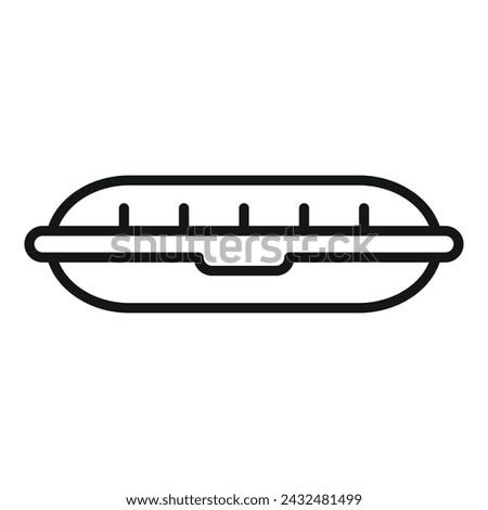 Lunch plastic box icon outline vector. Street fast food. Craft lunch
