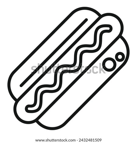 Street hot dog icon outline vector. Fast food. Snack lunch