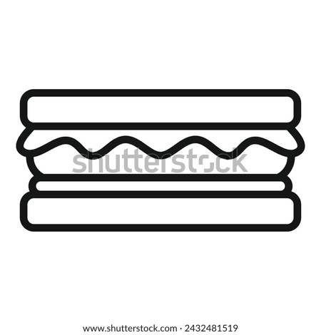 Home made sandwich icon outline vector. Fast food. Take away lunch