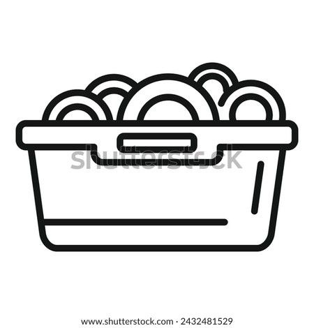 Take away food plastic box icon outline vector. Cook lunch. Pastry food
