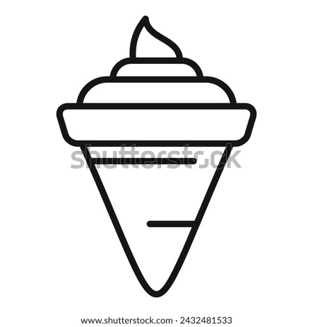 Ice cream cone icon outline vector. Street fast food. Summer frozen lunch