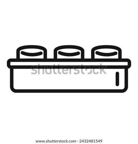 Full food box icon outline vector. Craft lunch. Junk container box
