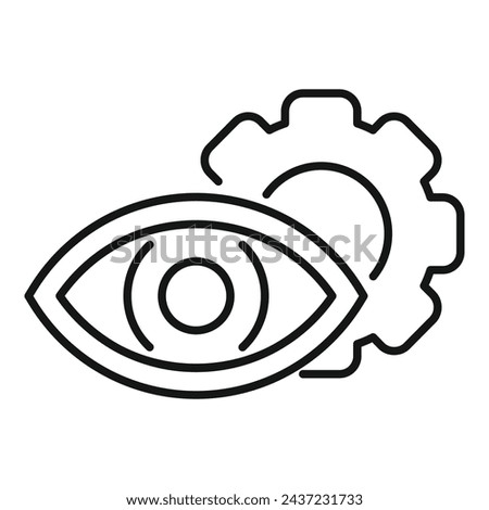 Eye care cog icon outline vector. Random access. Capacity camera module