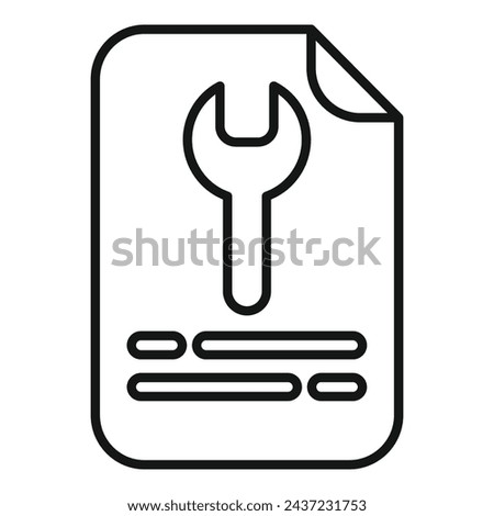 Gear cog manual icon outline vector. Papers mobile. Cooperation machine