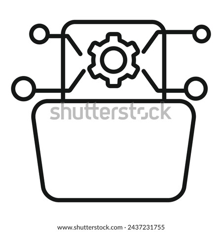 Folder tech specification icon outline vector. Technical overview. Dual memory function