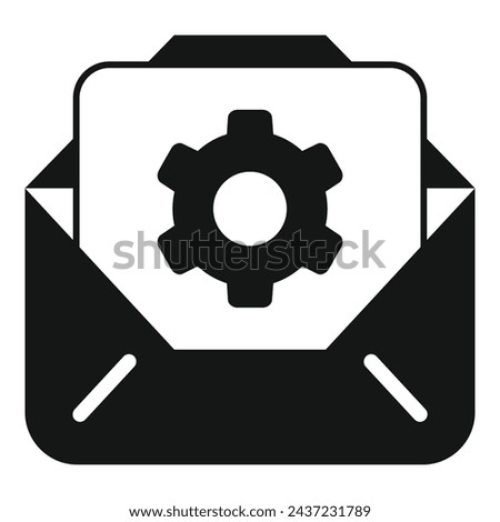 Mail cog battery icon simple vector. Size twin storage. Dark cellular