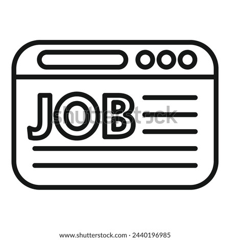 Job search online icon outline vector. Find newbie folder. Search work