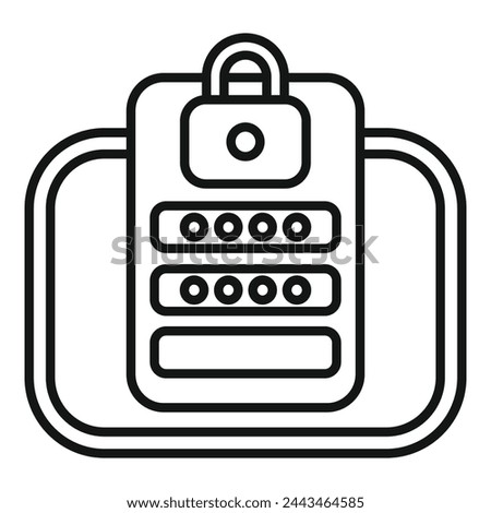 Fast login online icon outline vector. Tablet equipment. Dual process passcode