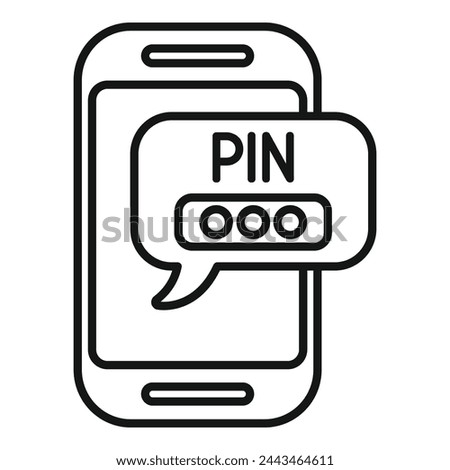 Pin lock smartphone icon outline vector. Id dual process. Multi registration