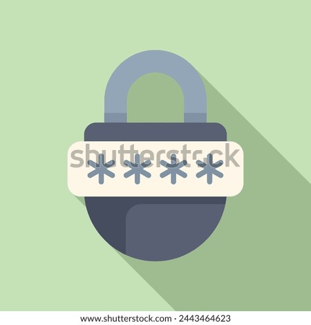 Lock online data icon flat vector. Access learning. Multi registration account