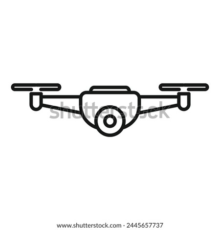 Inspection layout drone icon outline vector. Aerial filming. Service video pilot