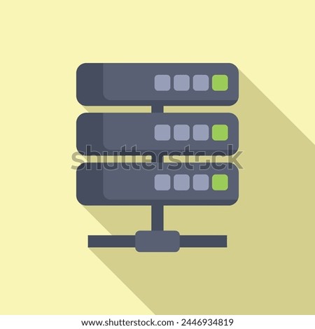 Server data support icon flat vector. Disk storage. Micro mobile focus