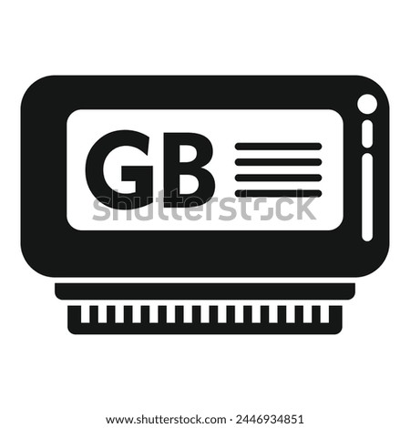 Gigabyte data memory icon simple vector. Machine device. Database product