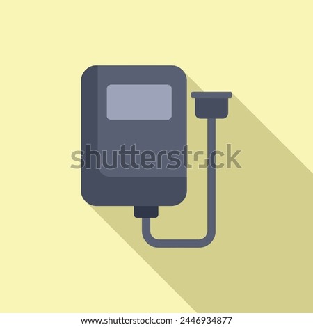Mass storage tb icon flat vector. Focus state plastic. SSD flash sd device
