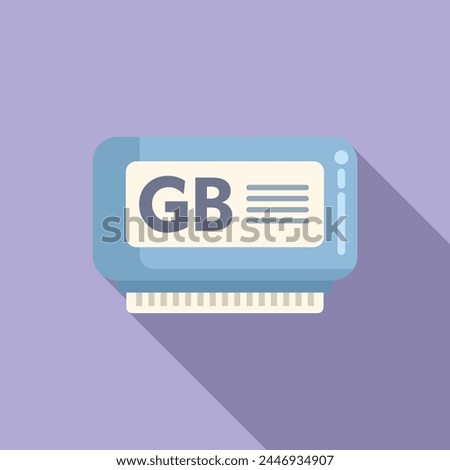 Gigabyte data memory icon flat vector. Machine device. Database product