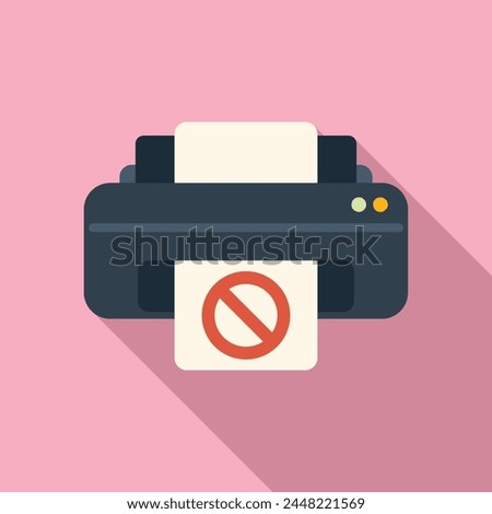 Broken printer icon flat vector. Ink cartridge filling. Design can trash