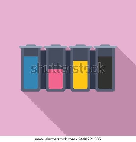 Refilling cartridge icon flat vector. Eco device document. Equipment digital