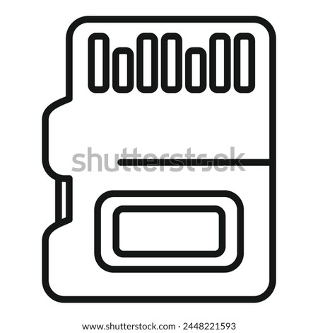 Micro sd storage icon outline vector. Storage digital. Shutter solid state ssd
