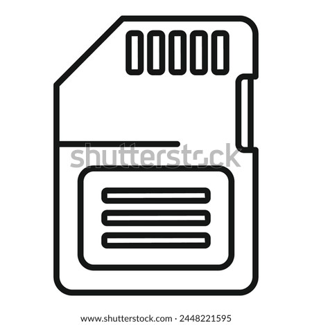 SD storage chip icon outline vector. Archive database. Product machine disk