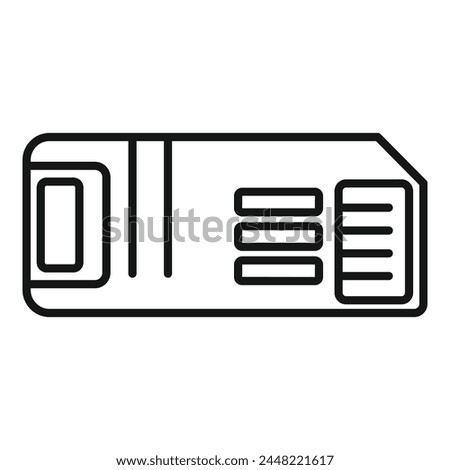 Speed gigabyte memory icon outline vector. Solid focus state. Micro size