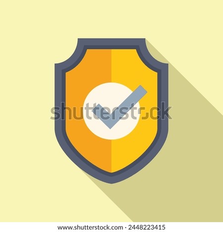 Coping skills shield icon flat vector. Health mental. Advice help learning
