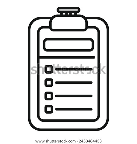 Registration form clipboard icon outline vector. Account create membership. New profile verify