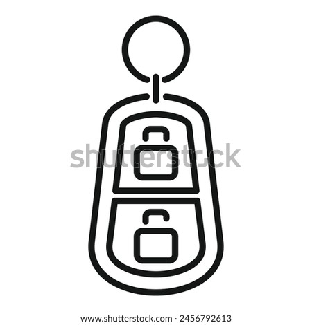 Auto key icon outline vector. Smart lock. Alarm security control