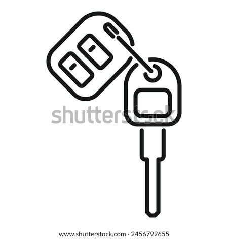 Smart key remote control icon outline vector. Object electronic device. Access start