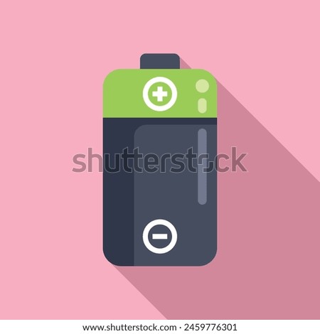 Two polar battery icon flat vector. Charging mobile step. Refill status