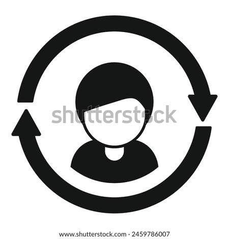 Change worker person icon simple vector. Profile job. Staff transfer