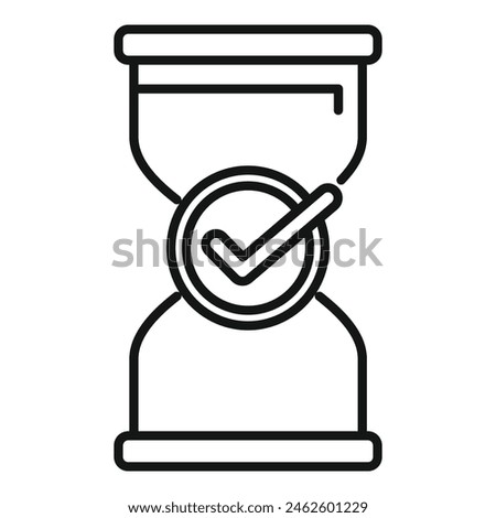 Hourglass approved duration icon outline vector. Plan time event. Timer element