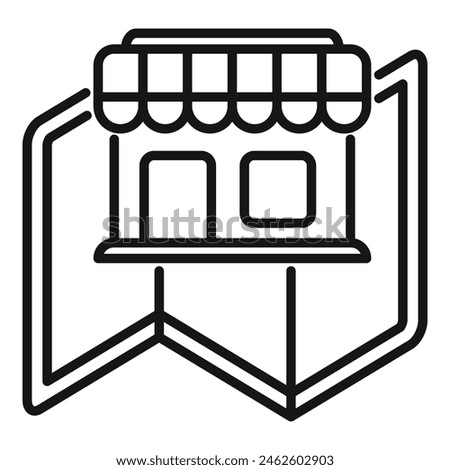 Store locator map icon outline vector. Road service. Street location shop