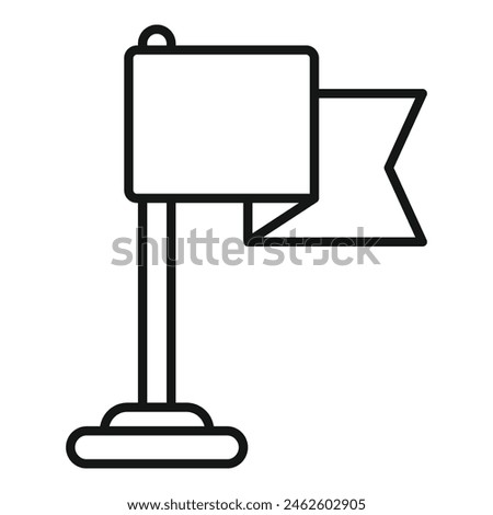 Store locator flag icon outline vector. Map street center. Commerce app