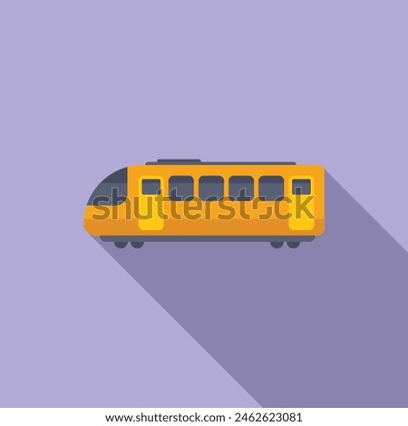 View modern tram icon flat vector. High speed move. Transit electric