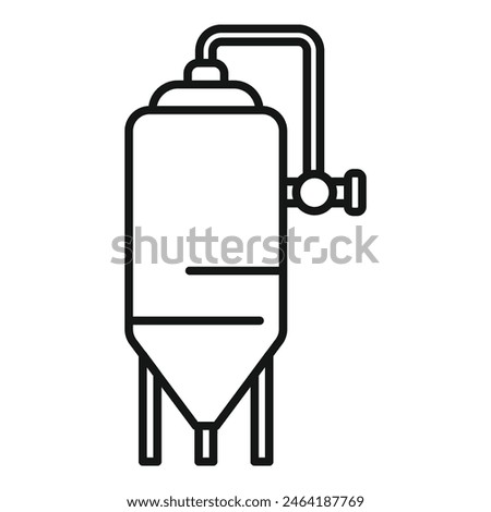 Vector icon featuring a simplistic outline of a fermentation vessel used in industrial processes