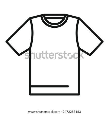 Simple line icon representing a casual t shirt, perfect for projects related to fashion and clothing